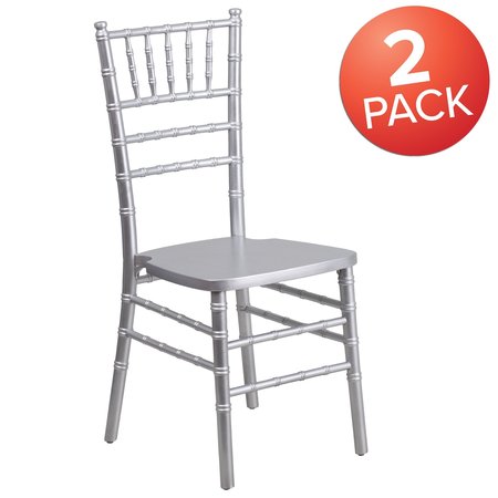 Flash Furniture HERCULES Series Silver Wood Chiavari Chair 2-XS-SILVER-GG